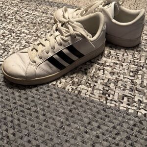 Adidas Classic White Sneakers with Black Stripes